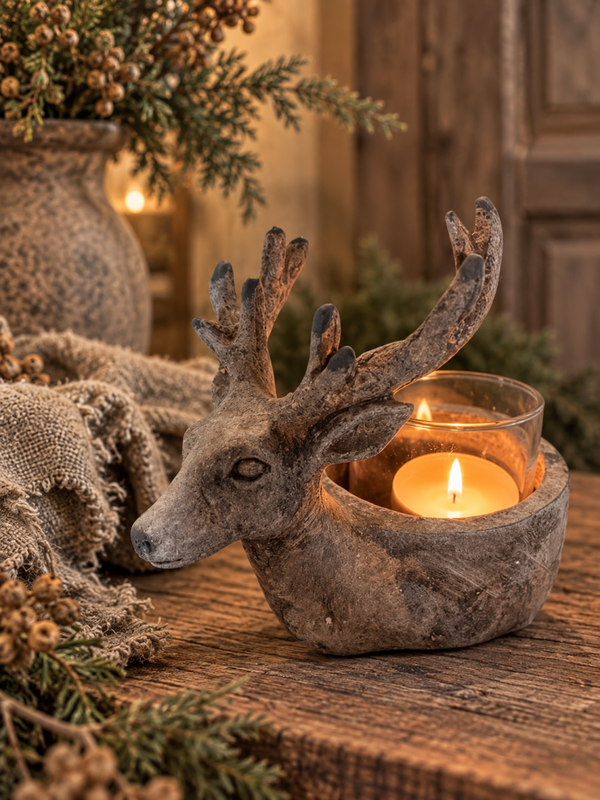 🦌 Sfeervolle hert waxinelichthouder