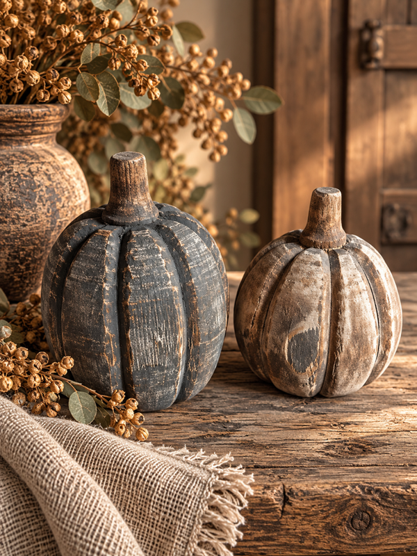 🎃 Landelijke houten pompoenen