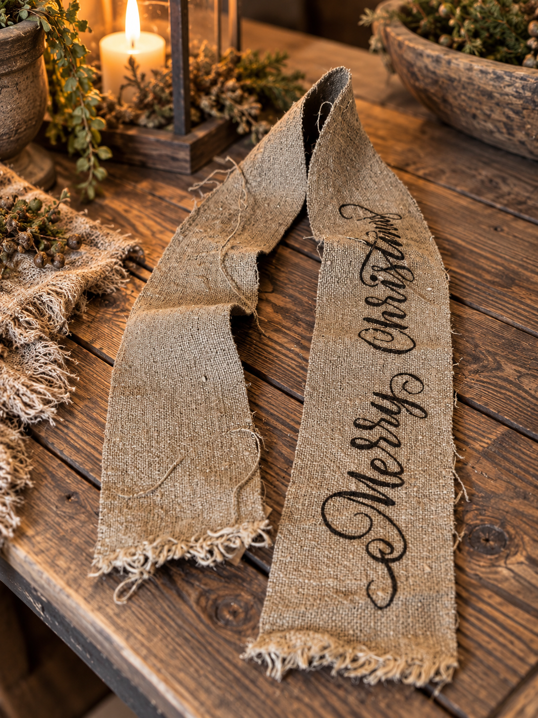 Shabby decoratielint – Merry Christmas