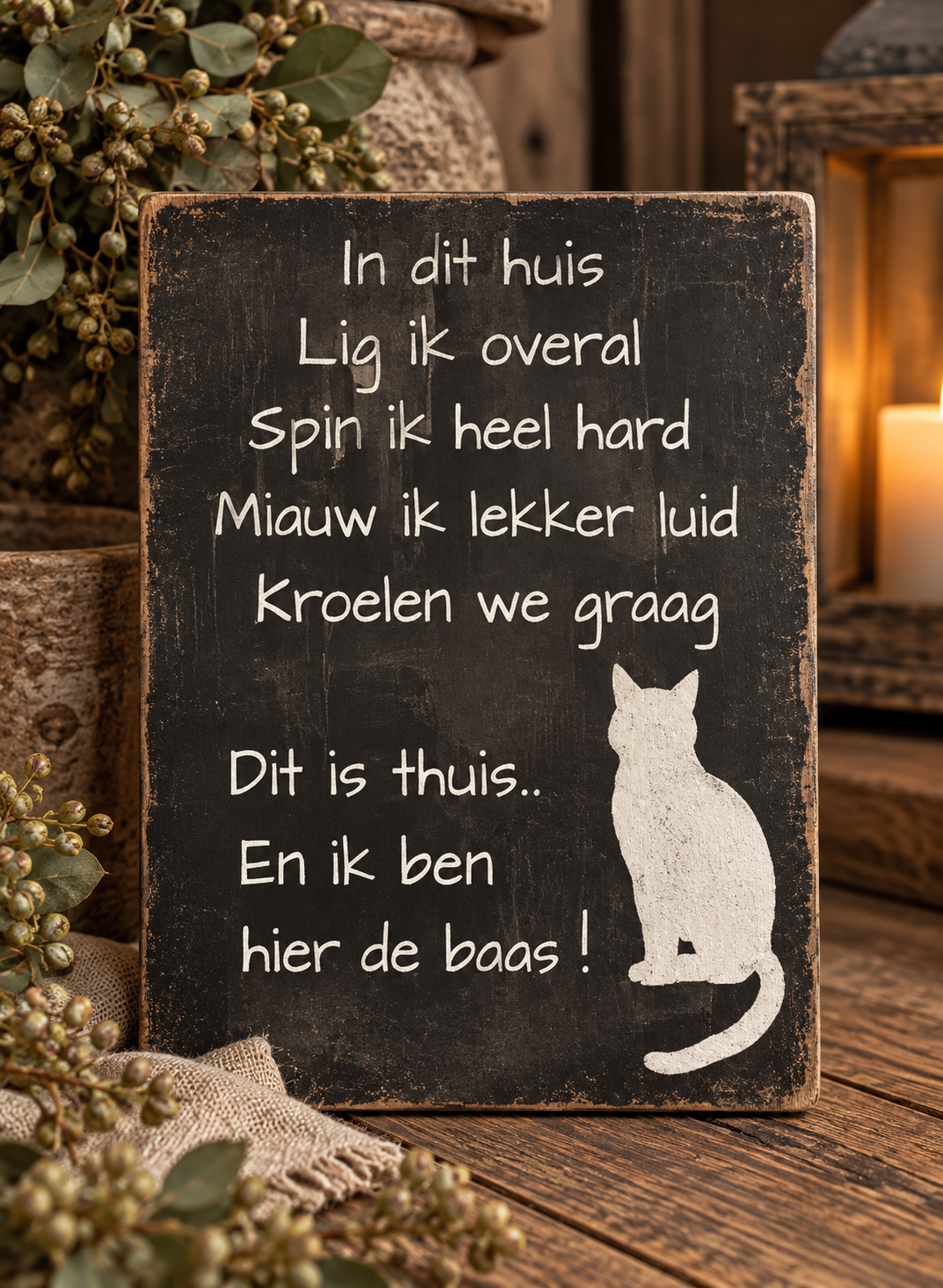 🐾 Tekstbordje ‘Hier ben ik de baas’