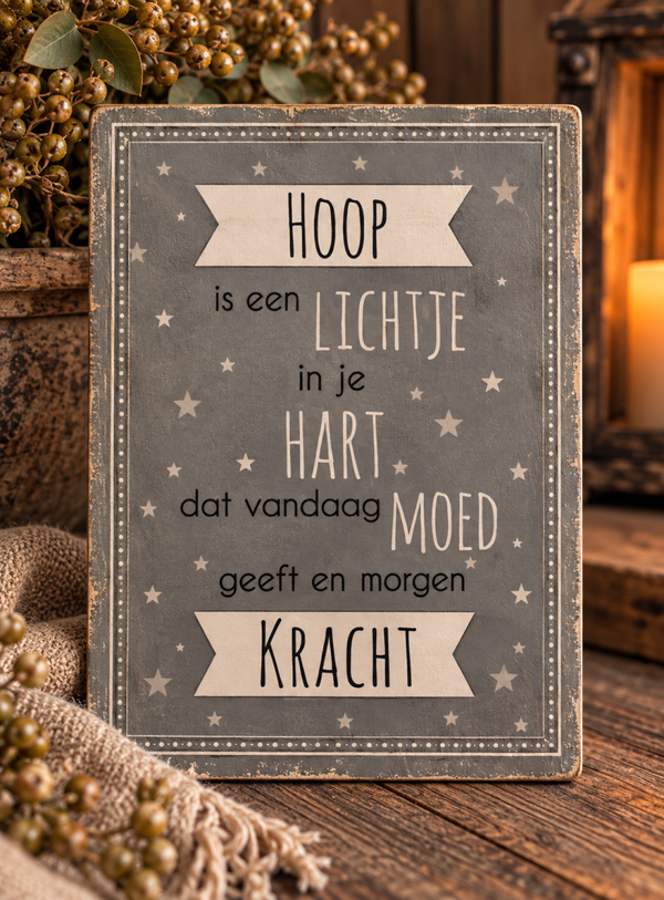 🤎 Tekstbordje ‘Hoop’