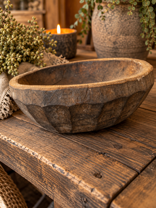 Authentieke houten schaal