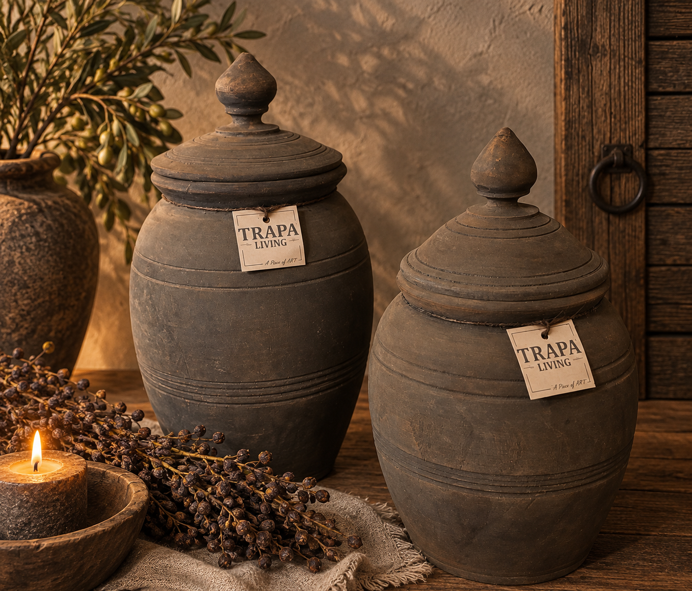 Sfeervolle houten Pot