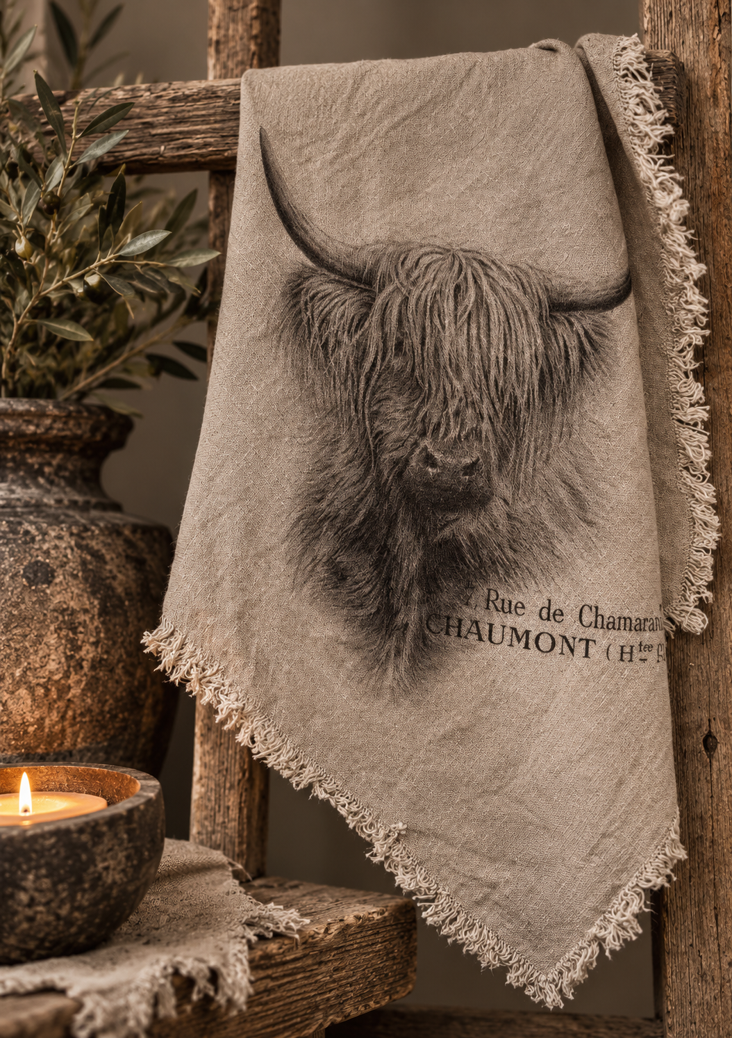 Landelijk Shabby Doek – Schotse Hooglander