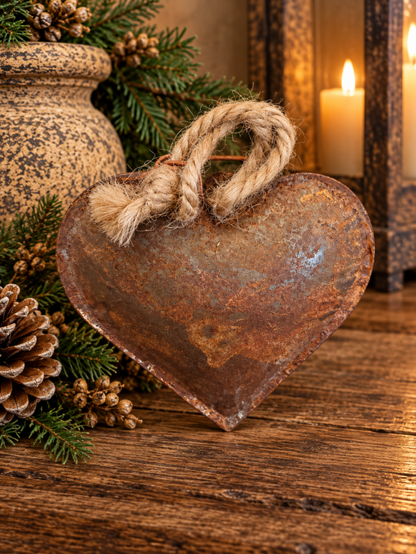 Sfeervolle Roest Hart Hanger (8,5 cm)