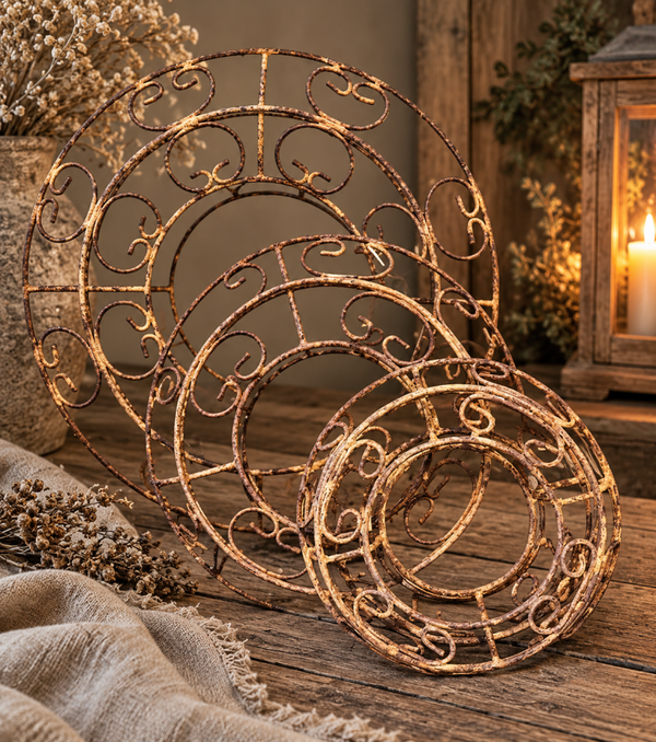 Landelijke metalen decoratiekrans