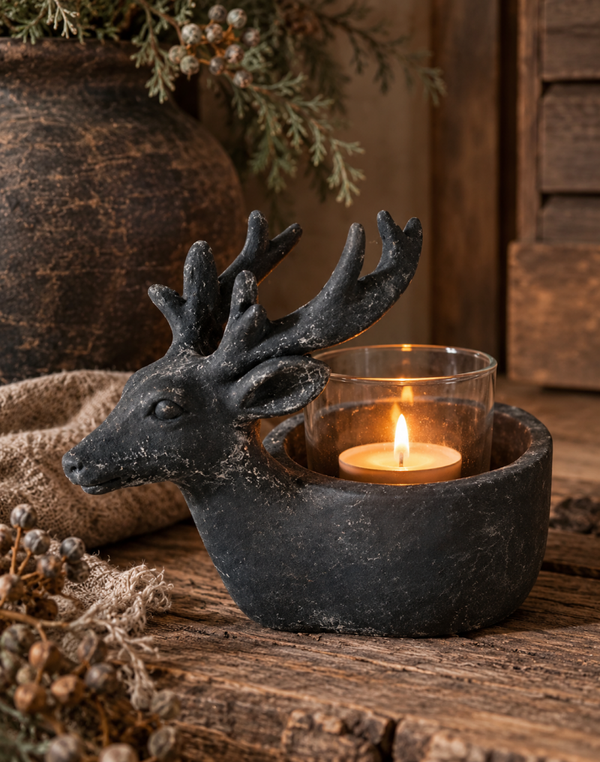 🦌 Landelijke hert waxinelichthouder