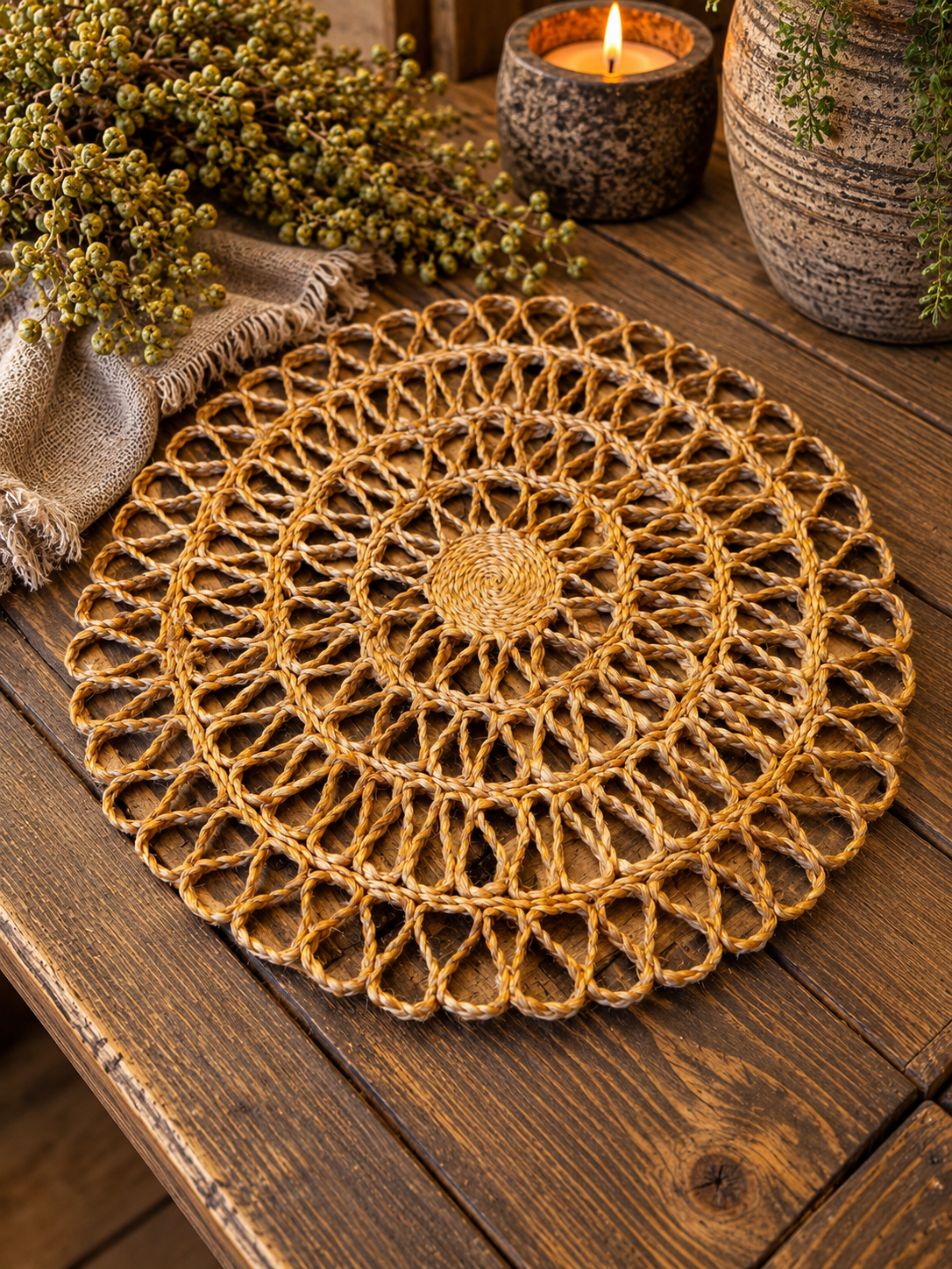 Ronde jute placemat