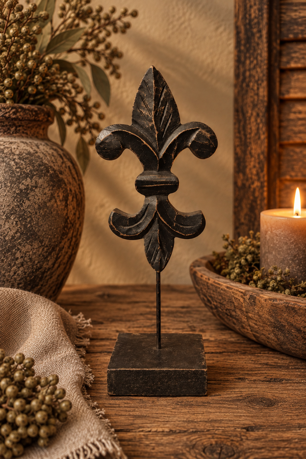 Landelijk ornament Fleur-de-Lis op voet
