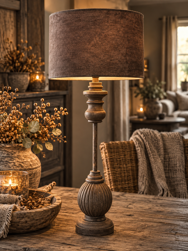 Stoere landelijke tafellamp