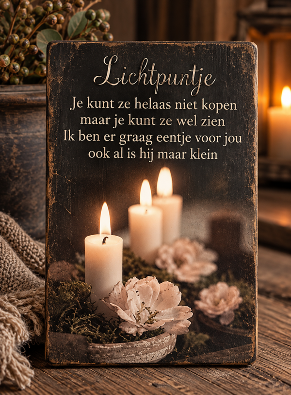Tekstbordje ‘Lichtpuntje’