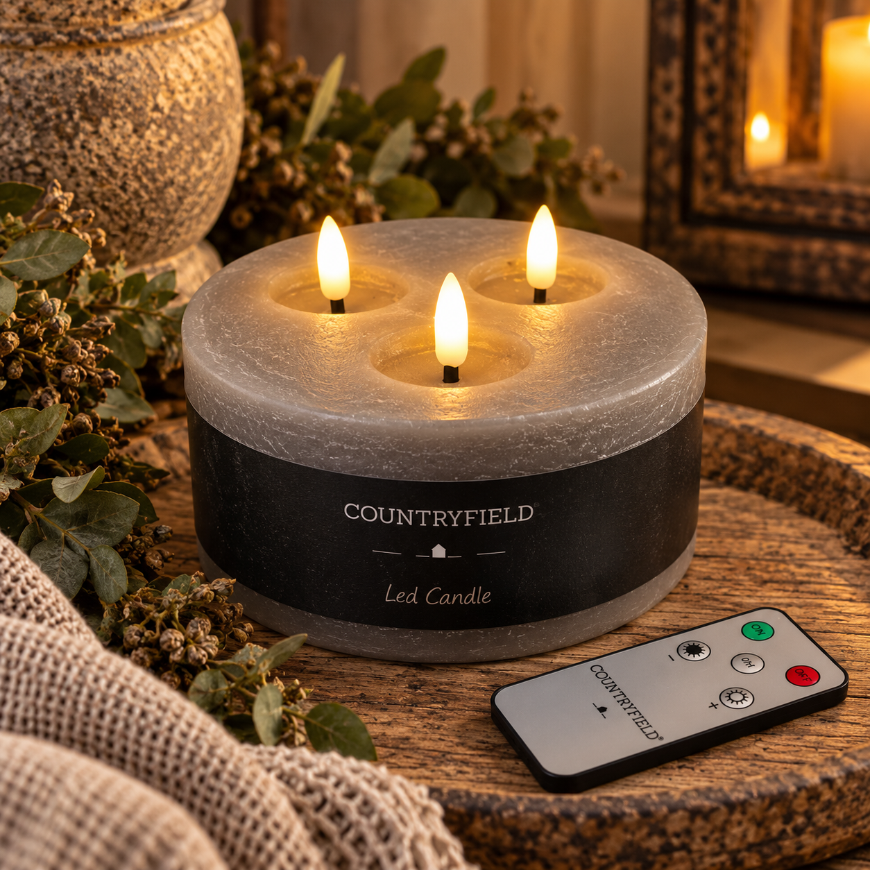 Countryfield LED-kaars met 3 vlammetjes