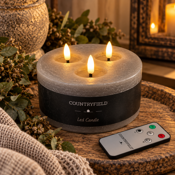 Countryfield LED-kaars met 3 vlammetjes