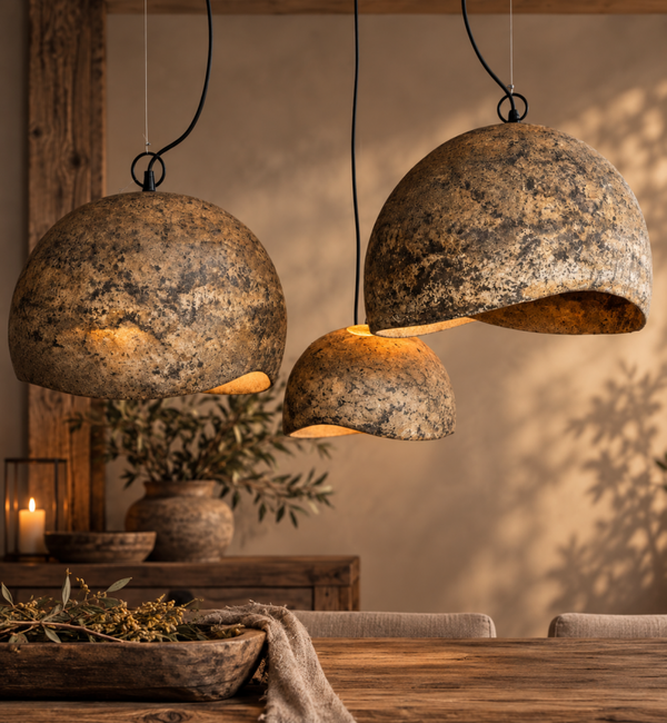 Sobere Hanglamp organic van Leem