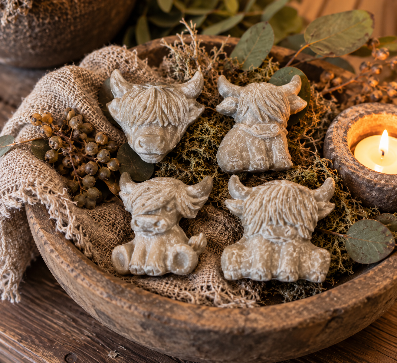🤎 Amber Geurfiguurtjes – Schotse Hooglanders