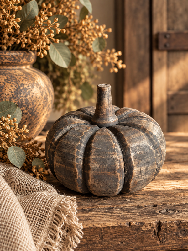 🎃 Landelijke houten pompoen