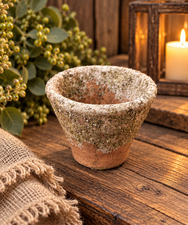 Landelijke terracotta potjes
