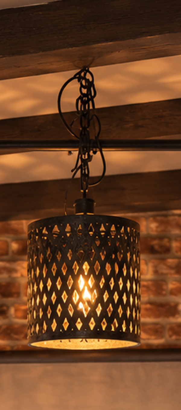 Stoere metalen hanglamp – landelijk & industrieel