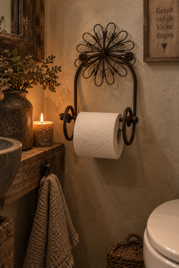 Landelijke metalen toiletrolhouder