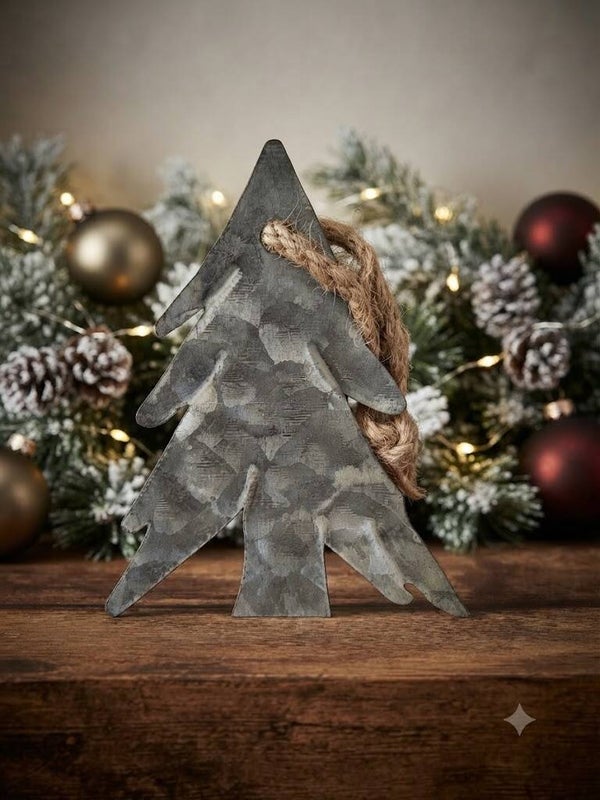 Stijlvolle Zinken Kerstboom Hanger