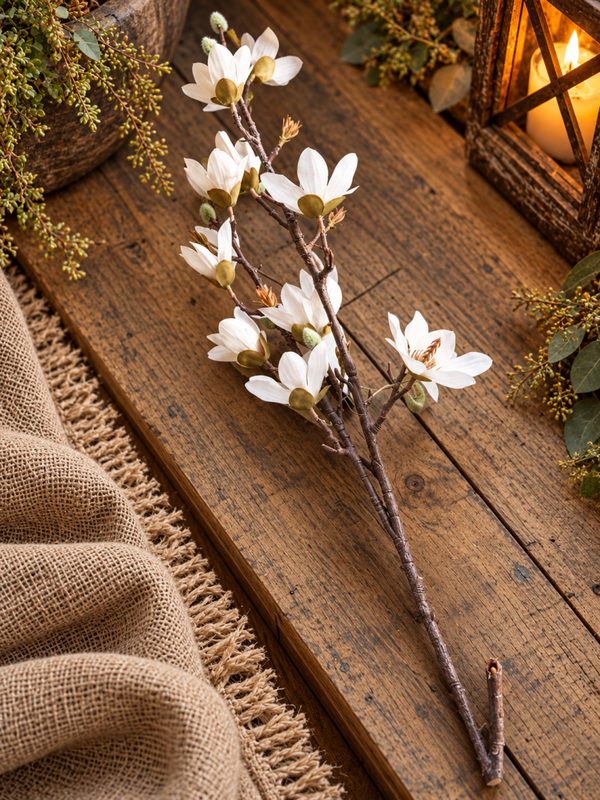 Kunsttak Magnolia – Wit – 90 cm