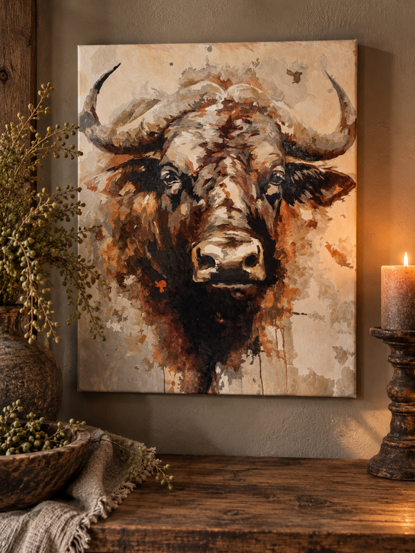 Canvas Handgeschilderde canvas – Landelijke Hooglander