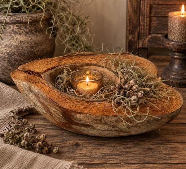 Unieke kokos decoratieschaal