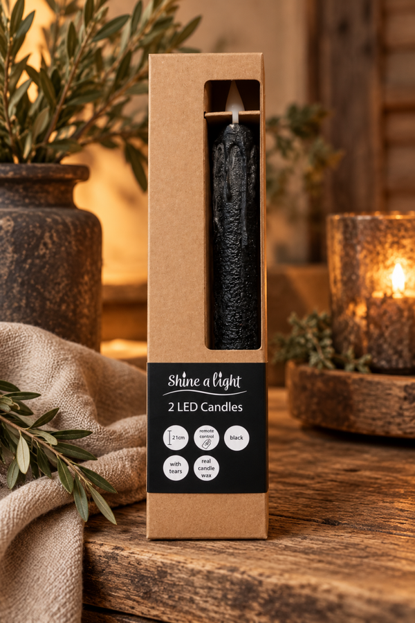 LED Druipkaarsen – Zwart – Set van 2 met afstandsbediening