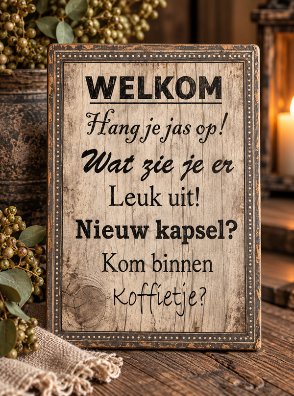 🤎 Tekstbordje ‘Welkom’