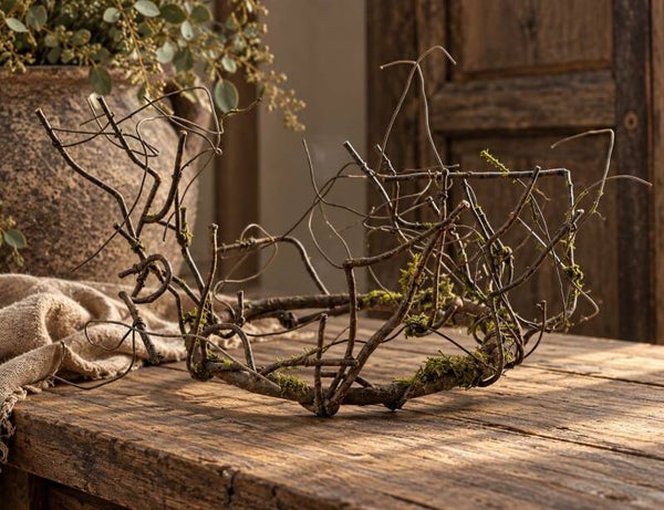 Wilgenkrans met Takken & Mosaccenten – Doorsnede 30 cm