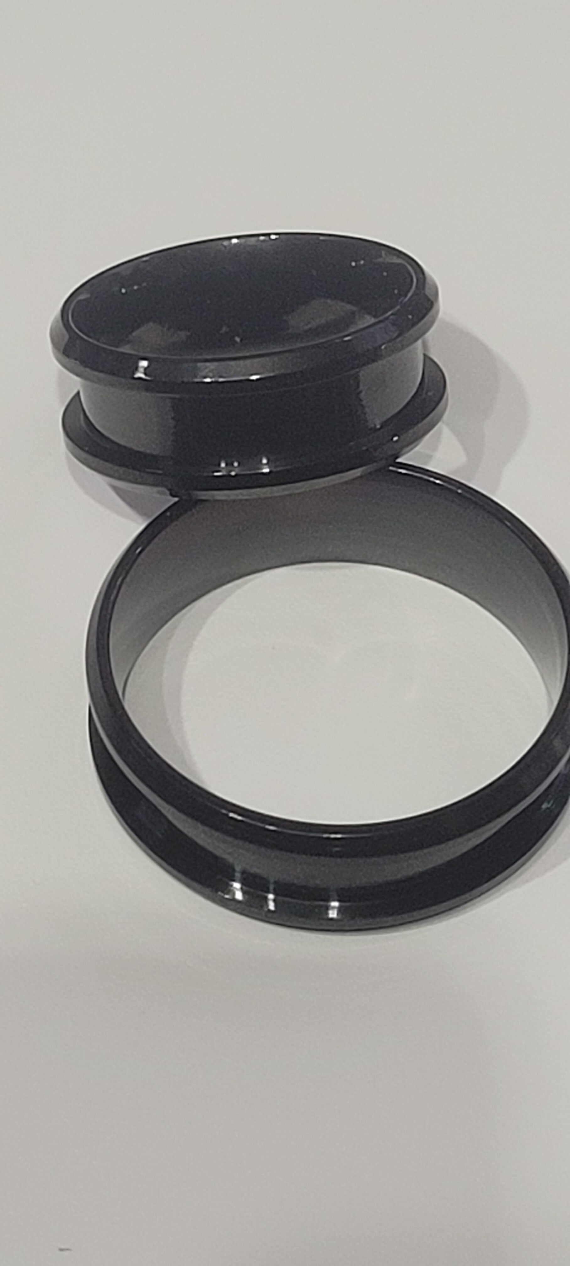 Black titanium plated rings custimisable