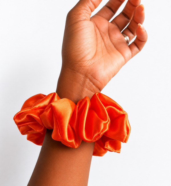 Chouchou en satin orange
