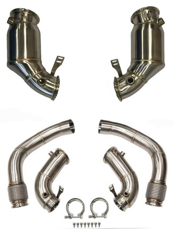RVS DOWNPIPE SET CATLES / DECAT & 200 CELLS SPORT KATS BMW M8 4.4L 2019+