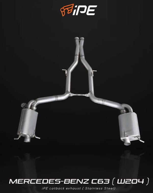 IPE INNOTECH PERFORMANCE EXHAUST CATBACK KLEPPENSYSTEEM RVS MERCEDES W204 C63 AMG M156 6.2L V8 2007+
