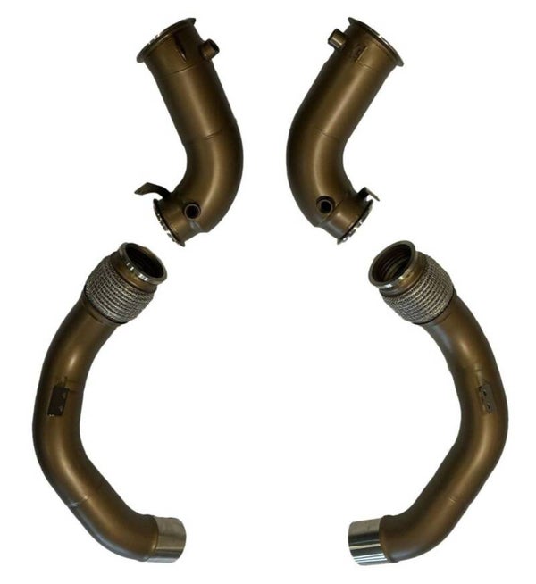 RVS KERAMISCH GECOAT CATLES DECAT DOWNPIPES BMW M8 & M8 COMPETITION 4.4L