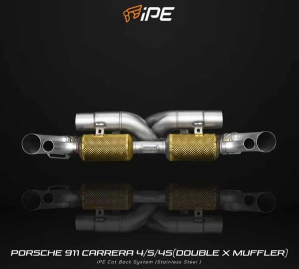 IPE INNOTECH PERFORMANCE EXHAUST " PRO / DOUBLE X-PIPE "  CATBACK SYSTEEM TITANIUM PORSCHE 992.1 / 992.2 CARRERA MODELLEN