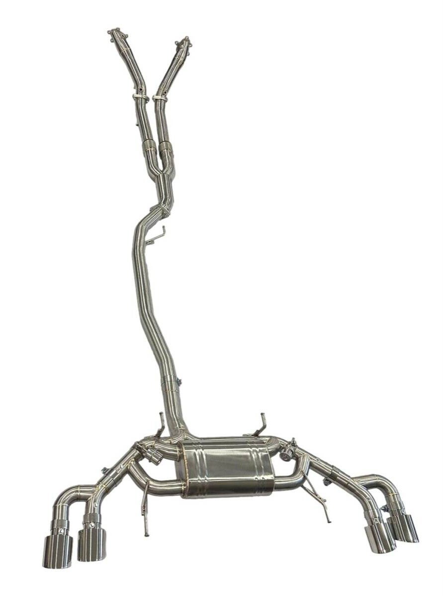 RVS KOMPLEET CATBACK KLEPPENSYSTEEM SILVER CHROME EINDTIPS NISSAN GTR-R35