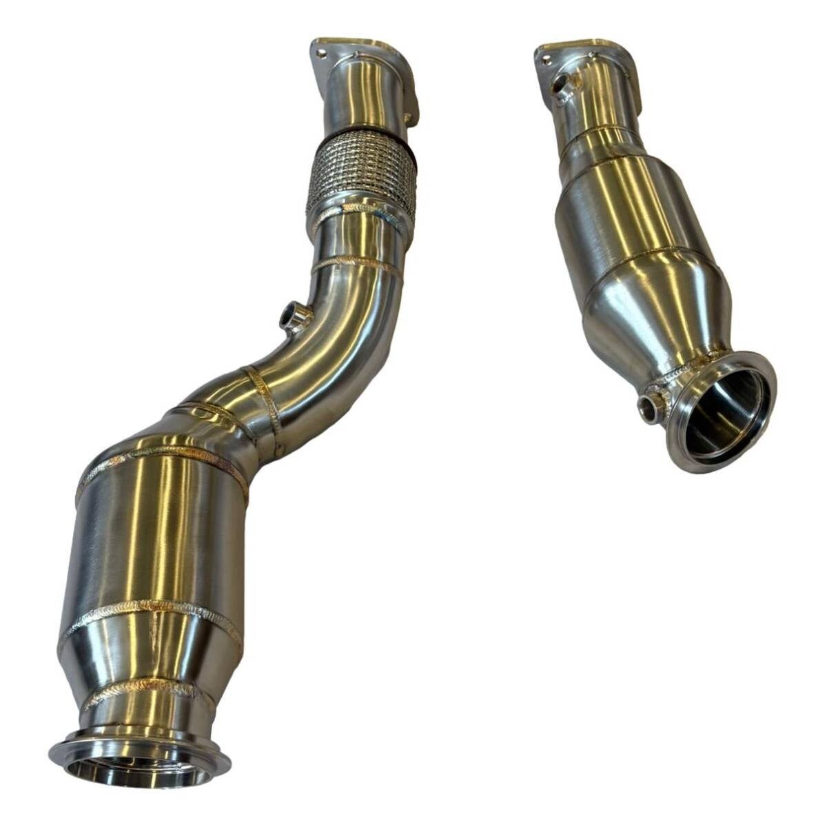 SPORTUITLAAT DOWNPIPES MET 300 CELLEN SPORT KATS " GEEN CEL " BMW M2 G87 S58 3.0L TWIN TURBO