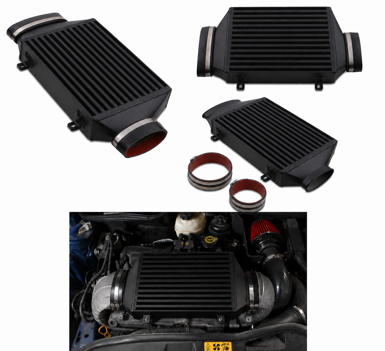UPGRADE INTERCOOLER ZWART 60MM MINI COOPER S R53 1.6L SUPERCHARGED 2001 - 2006