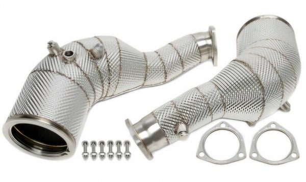 RVS DOWNPIPE 200 CELLS SPORT KATS HITTESCHILD OPF DELETE AUDI RS6 C8 4.0T 2023+
