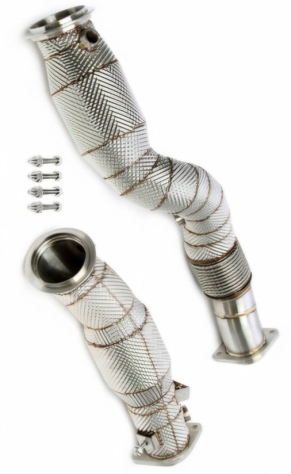RVS DOWNPIPES MET 200 CELLEN SPORT KATS HITTESCHILD BMW M2 G87 S58 3.0L TWIN TURBO