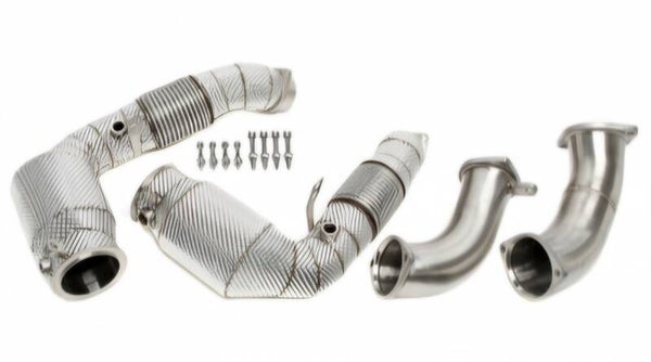 RVS DOWNPIPE 200 CELLS SPORT KATS HITTESCHILD BMW X5M COMPETITION G05 S68 MILD HYBRID 2023+