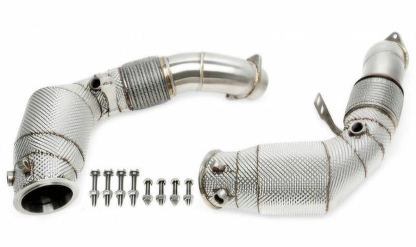 RVS DOWNPIPE 200 CELLS SPORT KAT HITTESCHILD BMW G07 X7 M60i XDRIVE S68 530PK 2023+