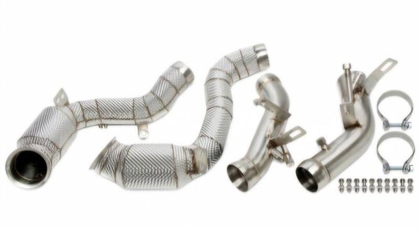 RVS DOWNPIPE 200 CELLS SPORT KATS OPF DELETE HITTESCHILD MERCEDES E63AMG & E63S AMG W213 4.0T M177 2017+