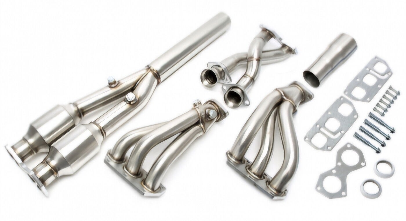 RVS SPRUITSTUKKEN SET INCL DUMMY KATS VOLKSWAGEN GOLF 4 R32 2002 - 2005