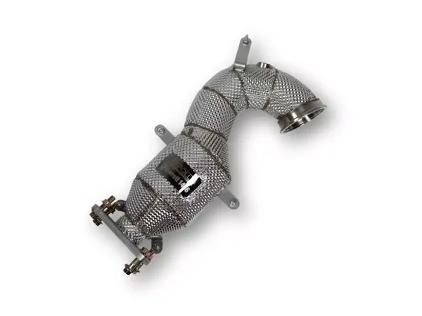 DOWNPIPE MET 200 CELLS SPORT KAT HEATSHIELD FIAT 500 ABARTH 1.4L TURBO " GARRET " ALLE VARIANTEN