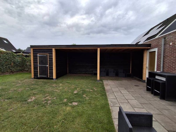 Douglas overkapping met berging 3x9 meter