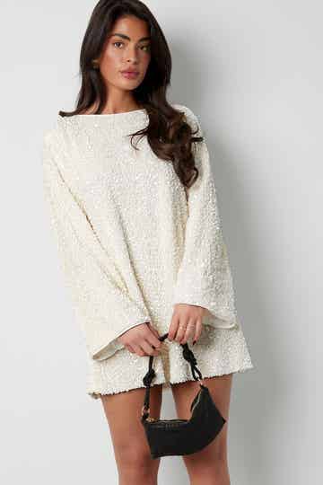 Glitterdress with Bow | White