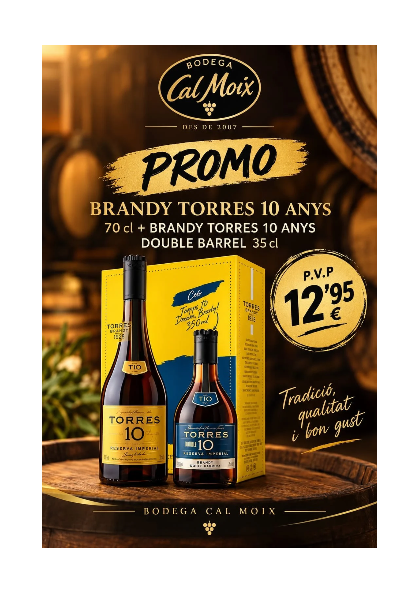 Estuche Torres 10 años 70 cl + Torres 10 años Double Barrel 35 cl
