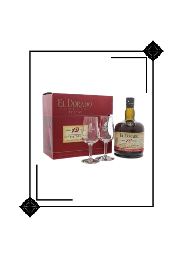 El Dorado 12 anys 70 cl 40º + 2 glasses